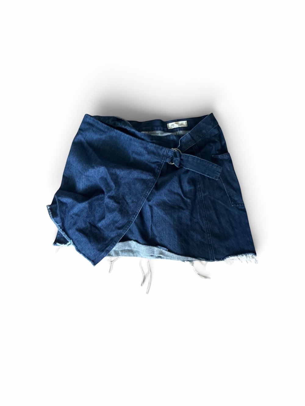 Madewell Dark Blue Denim Wrap Mini Skirt